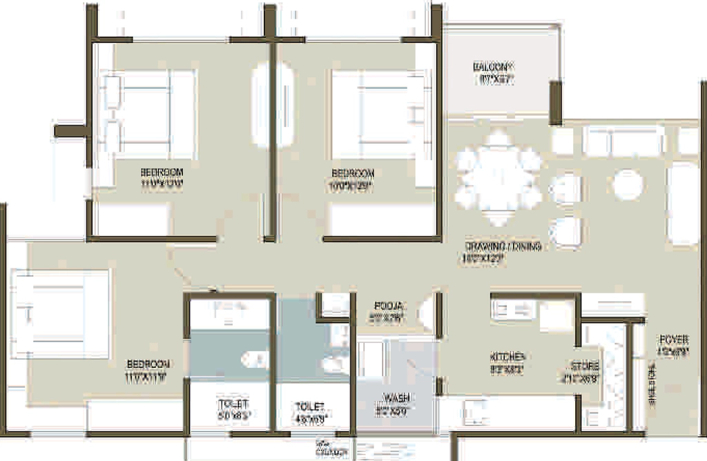 3 BHK Flat in RIPL Maple Tree in Ayodhya Bypass, Bhopal - Image 898631
