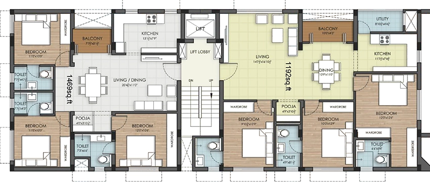 Floor Plan of Indus Vakshastalam in T Nagar, Chennai - Image 358930