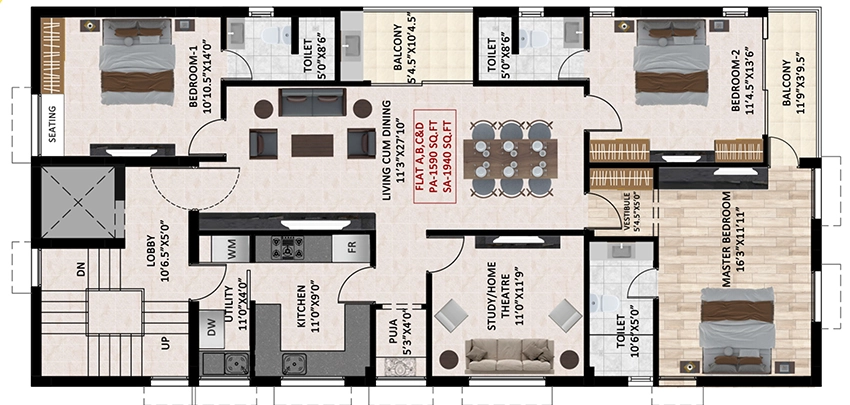 Floor Plan of JKB Ganga in Anna Nagar, Chennai - Image 358937
