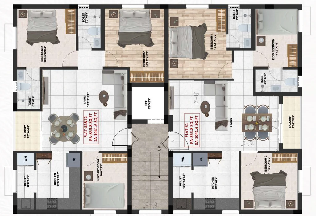 Floor Plan of JKB Kesavaa in Valasaravakkam, Chennai - Image 358956