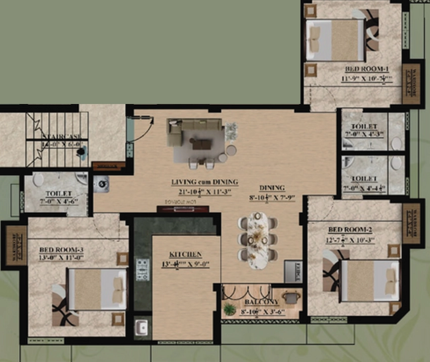 3 BHK Flat in MJ Kamakotiagam in Velachery, Chennai - Image 894572