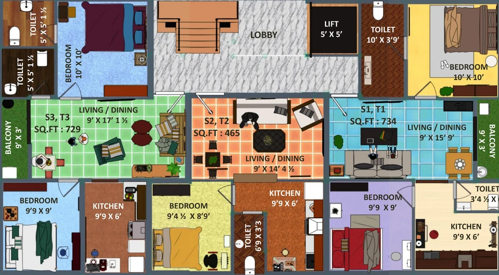Floor Plan of Sri Tanushree Garden Apartment in Guduvancheri, Chennai - Image 359393