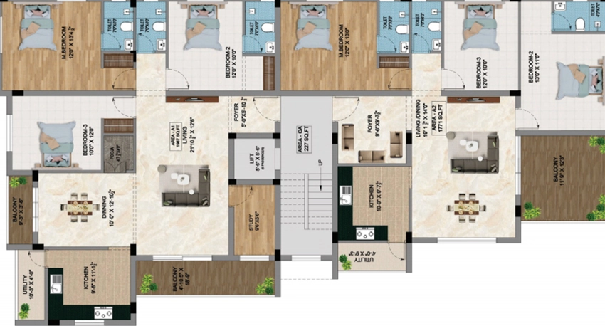 Floor Plan of Traventure The Garden Mezonarck in Saligramam, Chennai - Image 359415