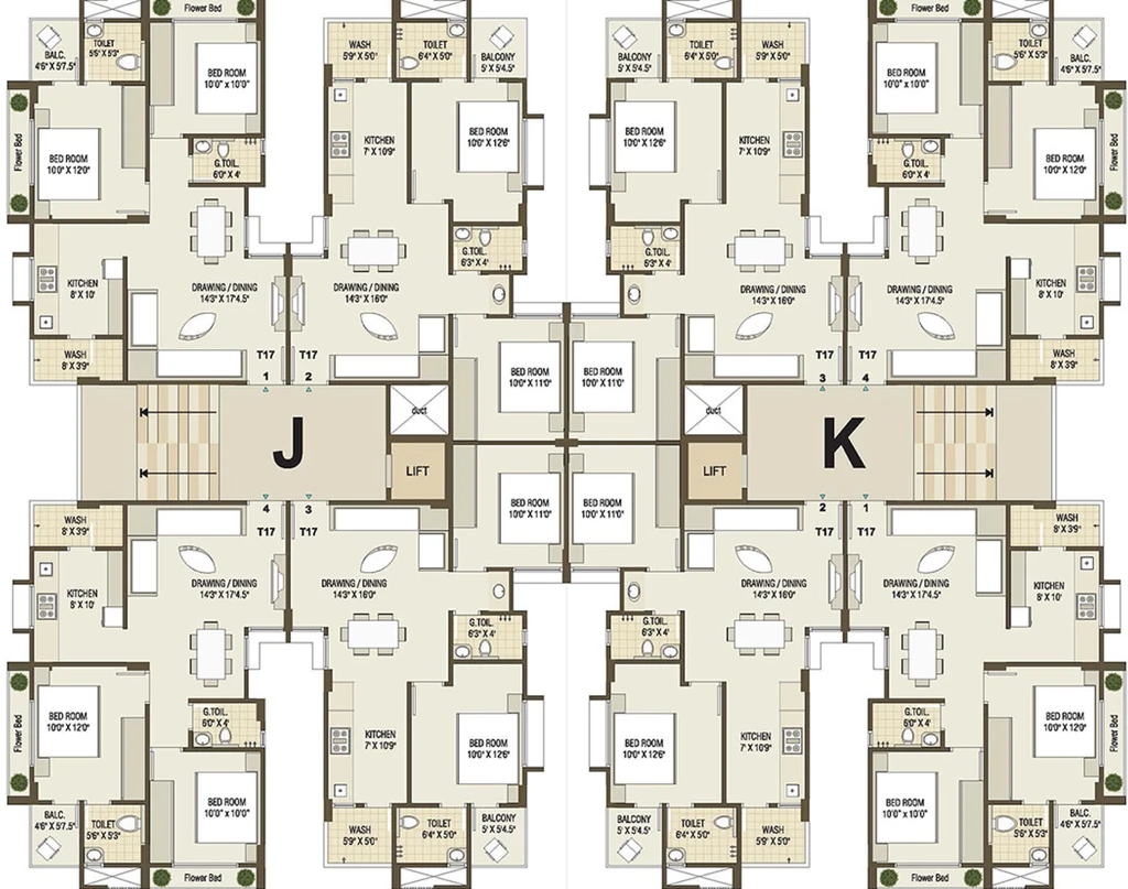 Floor Plan of Riddhi Siddhi Parivar Homes in Gota, Ahmedabad - Image 362043