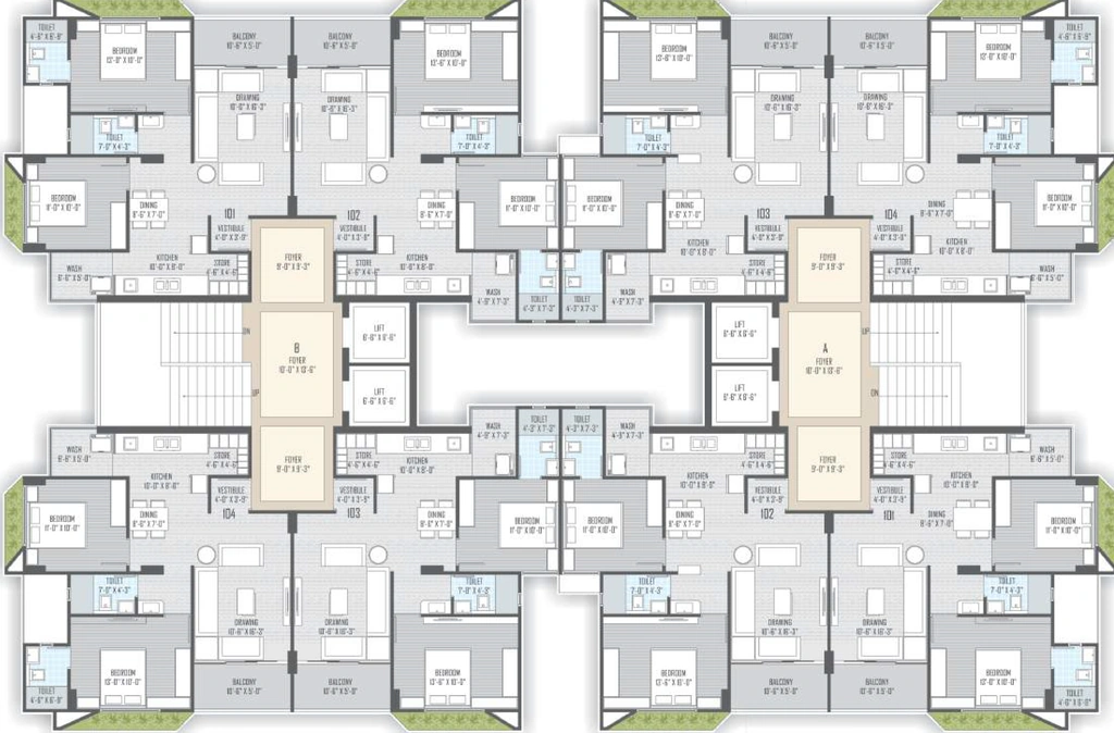 Floor Plan of OHM Omkar Enclave in Ranip, Ahmedabad - Image 362278