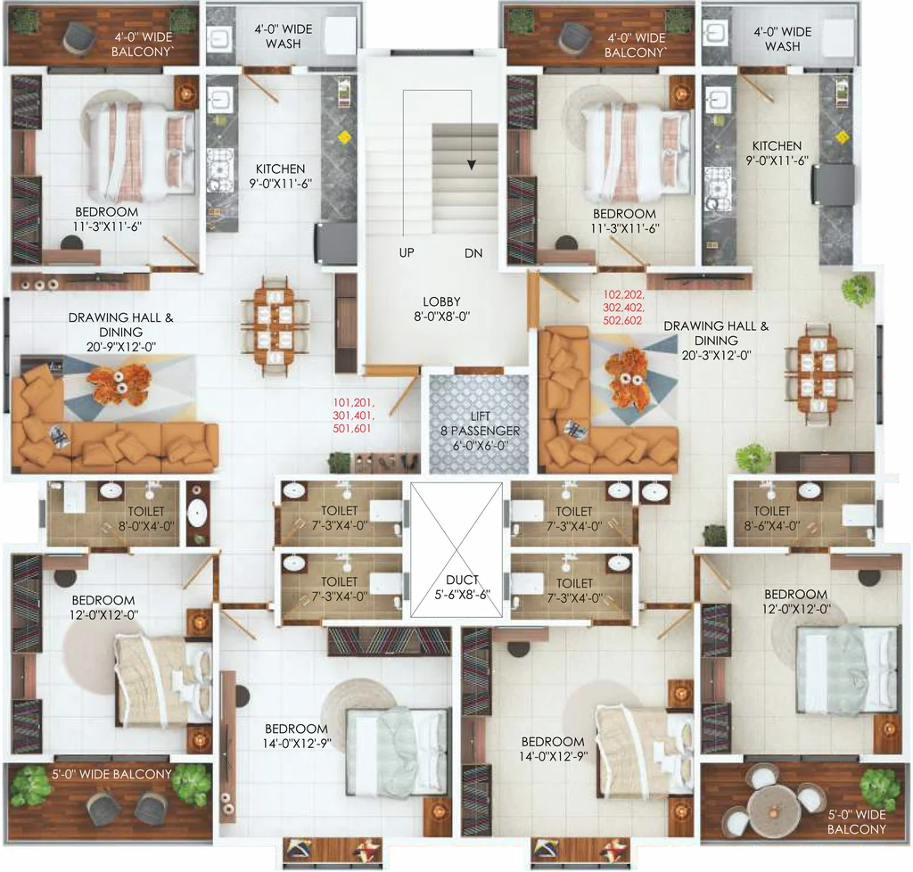 Floor Plan of Emaline Krishna Anandam in Manish Nagar, Nagpur - Image 360063