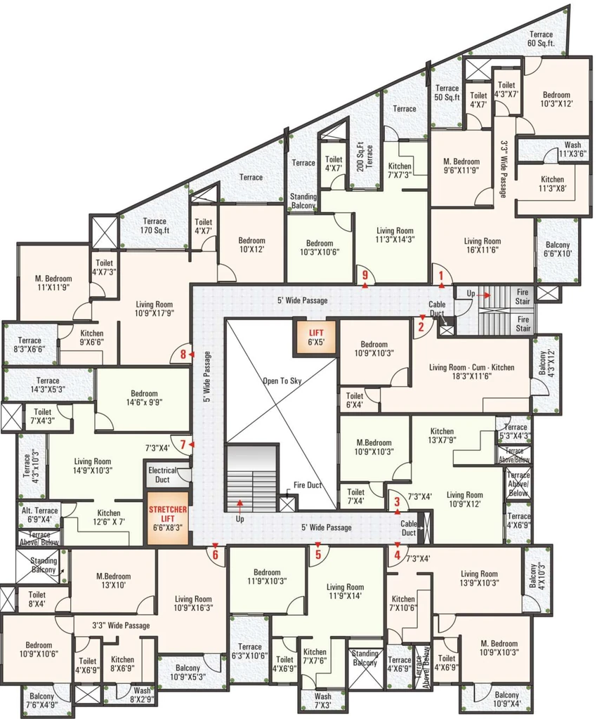 Floor Plan of Stone Bappa Residency in Hinjewadi, Pune - Image 360478