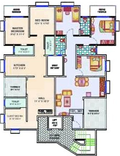 Floor Plan of Arihant Elegant Residency in Nigdi, Pune - Image 360525