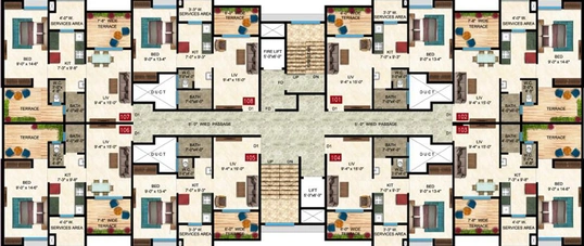 Floor Plan of Globe Pratham in Boisar East, Palghar - Image 20366
