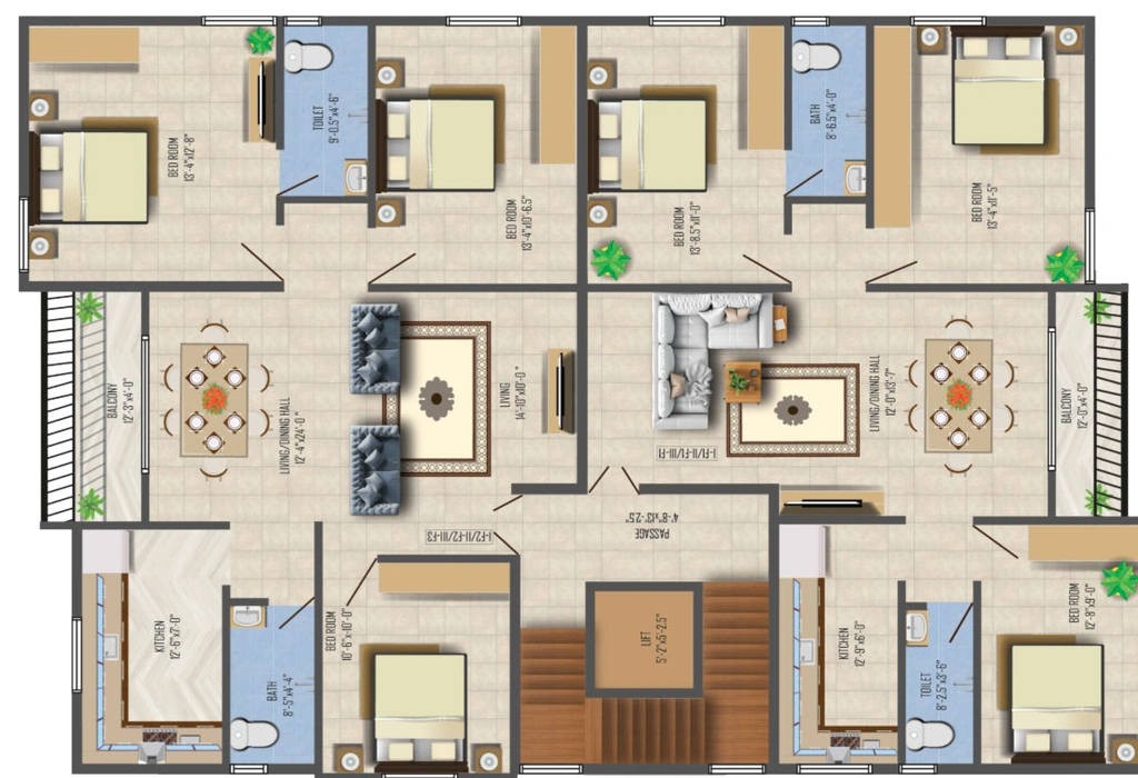 Floor Plan of Fine The Presto in Madipakkam, Chennai - Image 360510