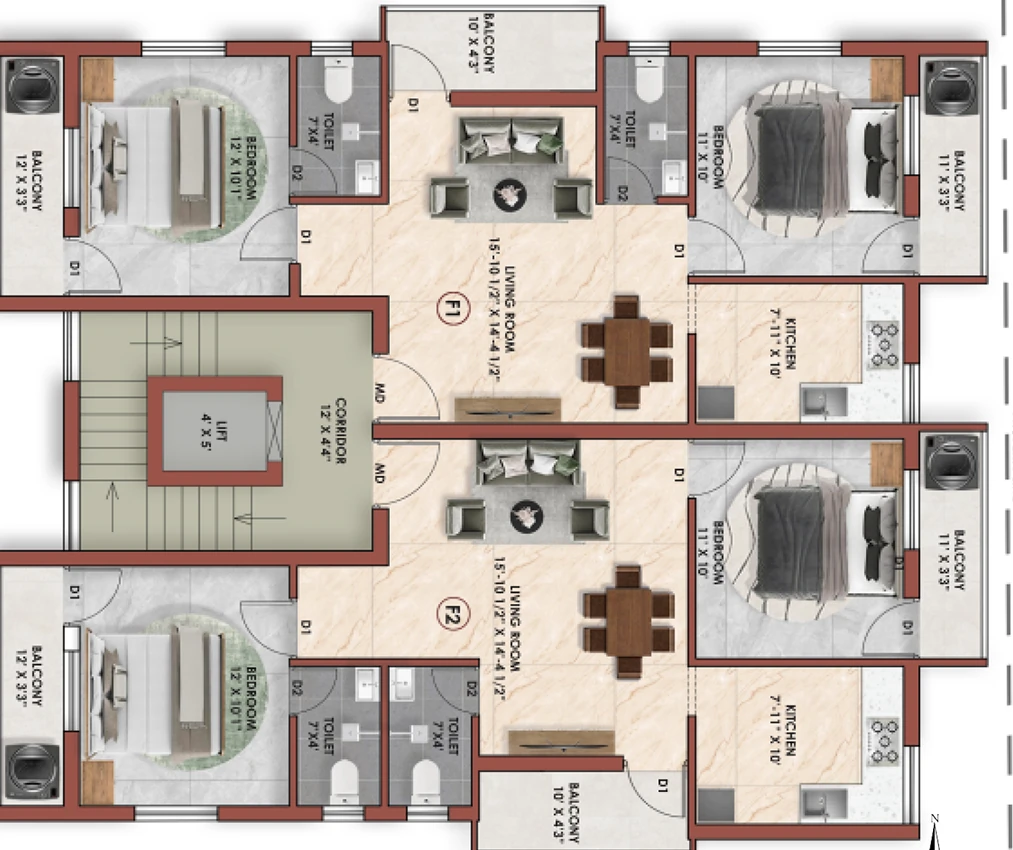Floor Plan of Sree Vamadev Homes in Adambakkam, Chennai - Image 360548
