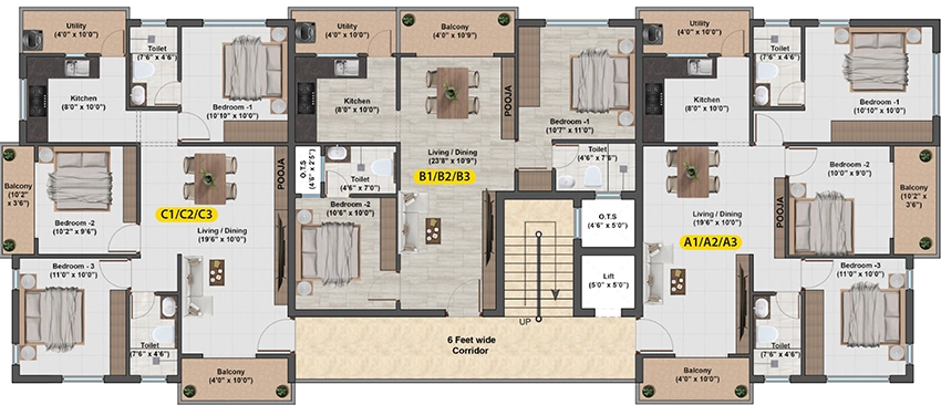 Floor Plan of Vayu Sunrise in Madipakkam, Chennai - Image 360588