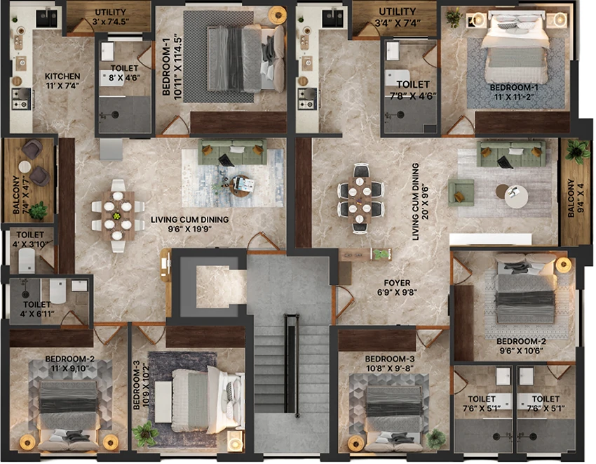 Floor Plan of ZET Sumat in Madhavaram, Chennai - Image 360659