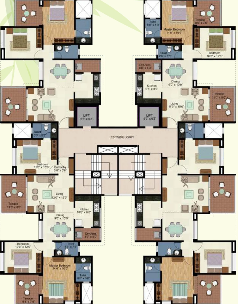 Floor Plan of Kolte Patil Green Olive in Hinjewadi, Pune - Image 361784