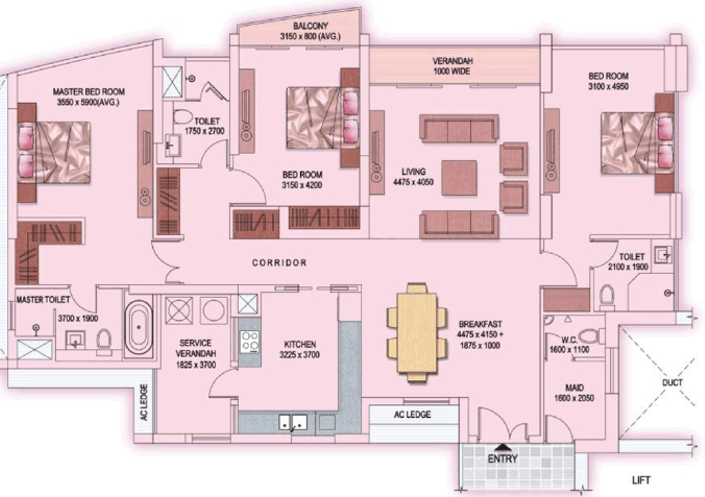 3 BHK Flat in Rosedale Garden in New Town, Kolkata - Image 903954