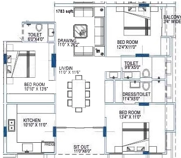 3 BHK Flat in Sahil Enclave in Old Palasia, Indore - Image 902585