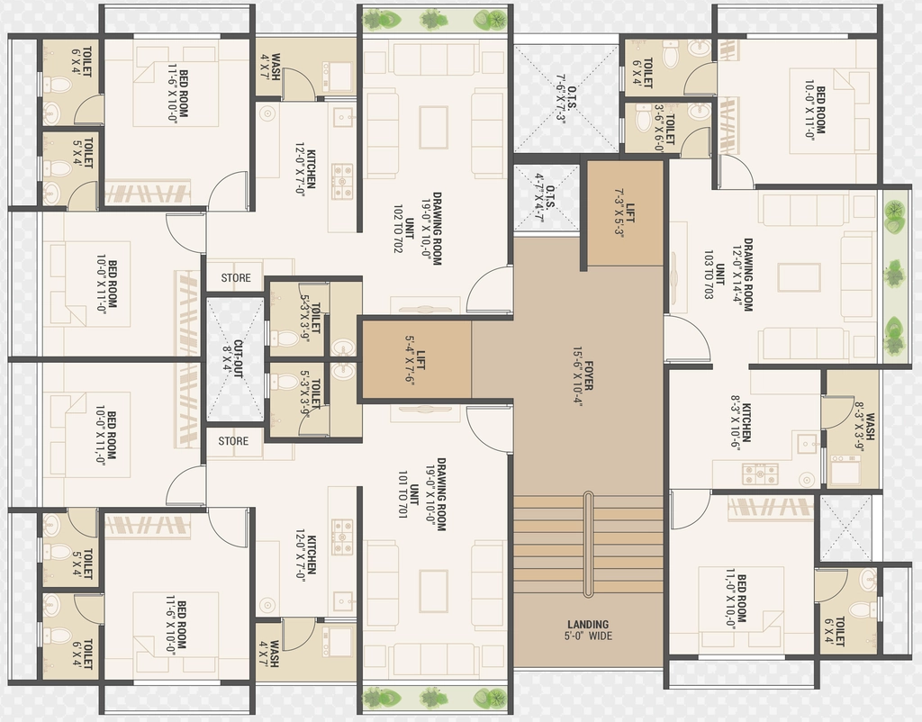 Floor Plan of Al Hamd Residency 3 in Sarkhej, Ahmedabad - Image 361642