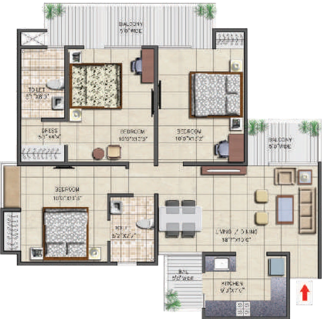 3 BHK Flat in Nirala Aspire in Sector 16, Greater Noida - Image 901916