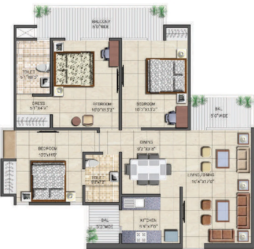 3 BHK Flat in Nirala Aspire in Sector 16, Greater Noida - Image 901917
