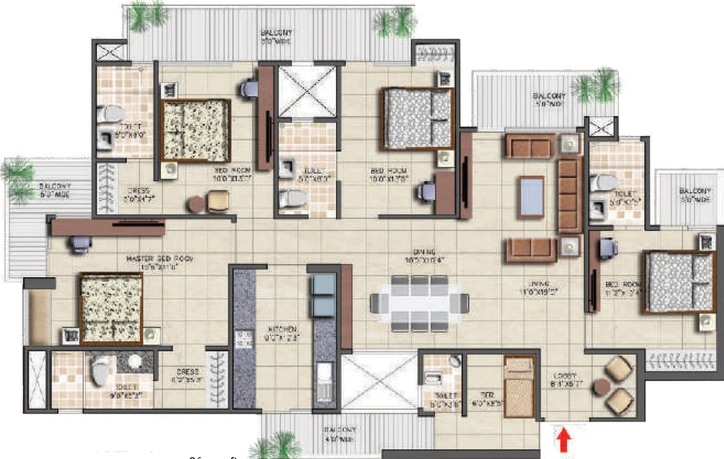 4 BHK Flat in Nirala Aspire in Sector 16, Greater Noida - Image 901921