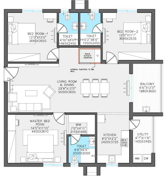 3 BHK Flat in IRA Nilay in Yamnampet, Hyderabad - Image 896698