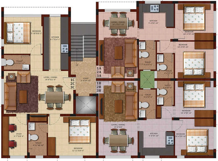 Floor Plan of Indus Elite in Choolaimedu, Chennai - Image 361768