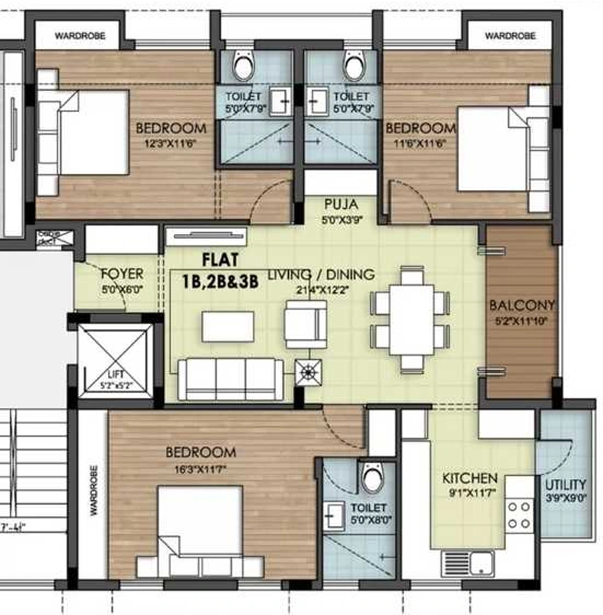 3 BHK Flat in Indus Parklane Residences in Chetpet, Chennai - Image 896759