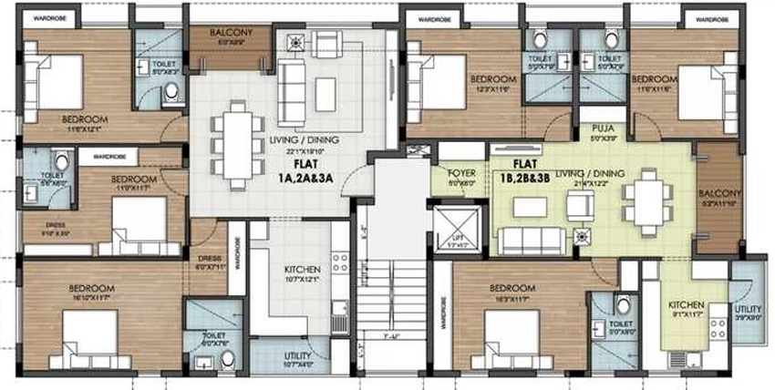 Floor Plan of Indus Parklane Residences in Chetpet, Chennai - Image 361813