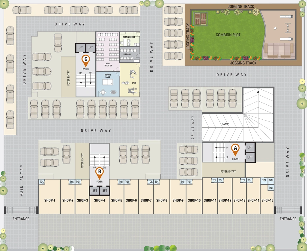 Master Plan of Spandan Heights in Tragad, Ahmedabad - Image 362929