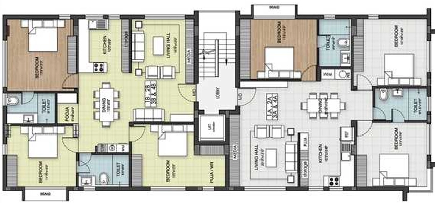 Floor Plan of Indus Bulevard Rosa in Anna Nagar, Chennai - Image 361837