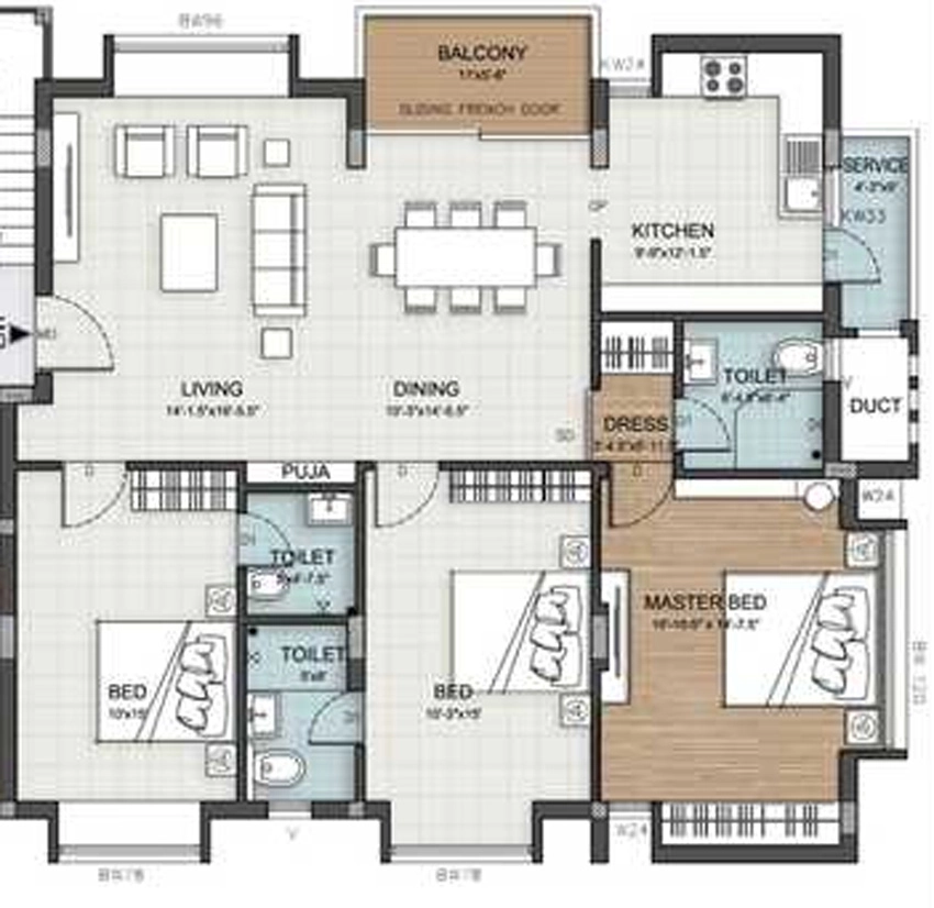 3 BHK Flat in Indus Legacy in Anna Nagar, Chennai - Image 896785