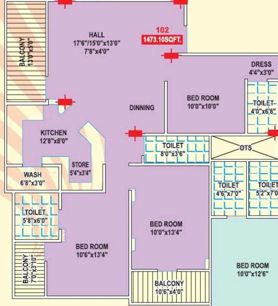3 BHK Flat in Shri Krishnas Hilton Tower in Krishi Mandi, Indore - Image 902599