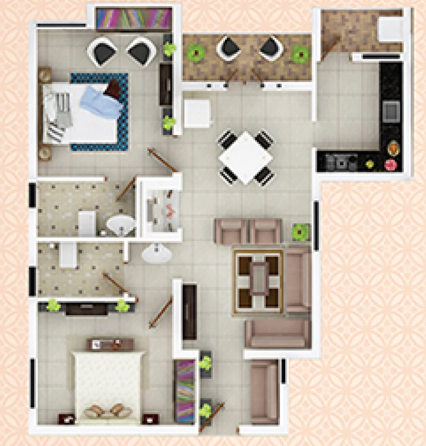 2 BHK Flat in Indus SRS Orchard Residence in Thiruverkadu, Chennai - Image 896884
