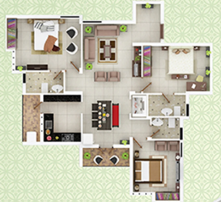 3 BHK Flat in Indus SRS Orchard Residence in Thiruverkadu, Chennai - Image 896886