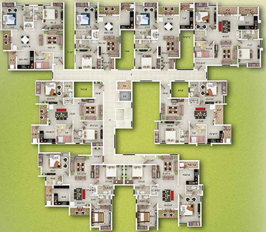 Floor Plan of Indus SRS Orchard Residence in Thiruverkadu, Chennai - Image 361975