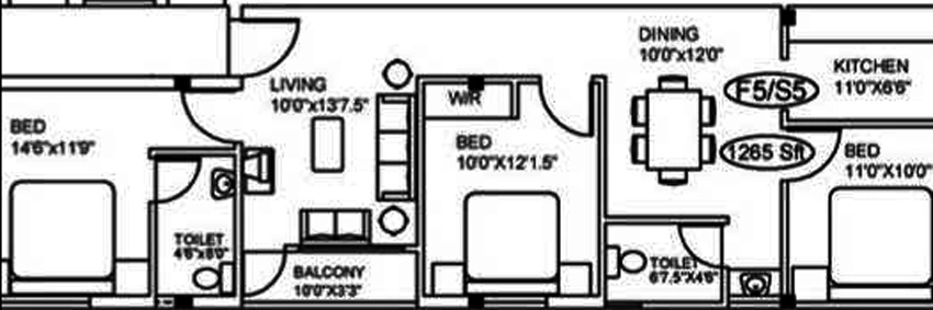 3 BHK Flat in Vinoth Venera in Nerkundram, Chennai - Image 897173