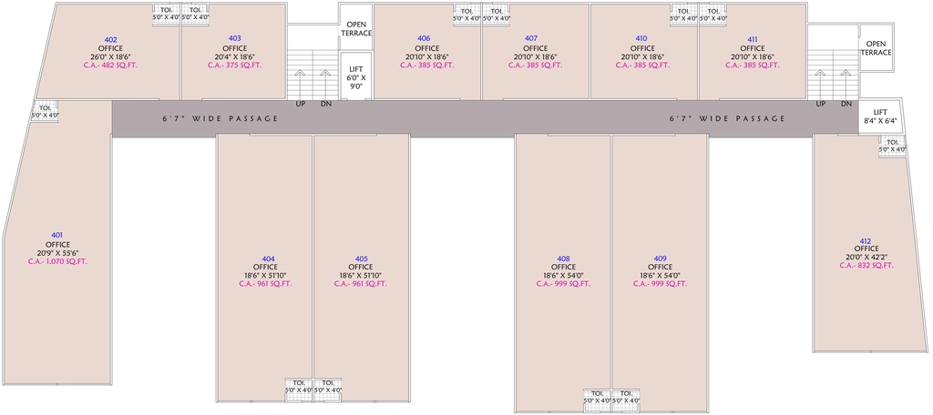 Floor Plan of Unicorn Palazzo in Vesu, Surat - Image 369146