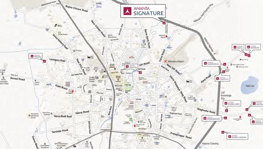 Location of Ananta Signature in Harni, Vadodara - Image 363058