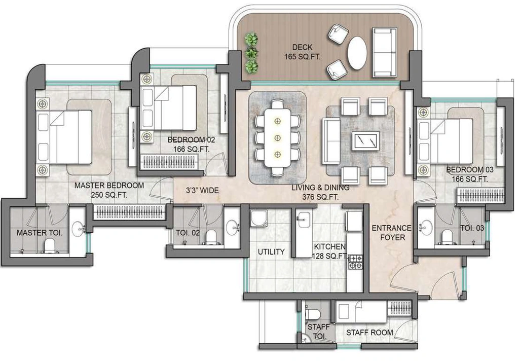 3 BHK Flat in Lodha Aureus in Sewri West, Mumbai - Image 920682