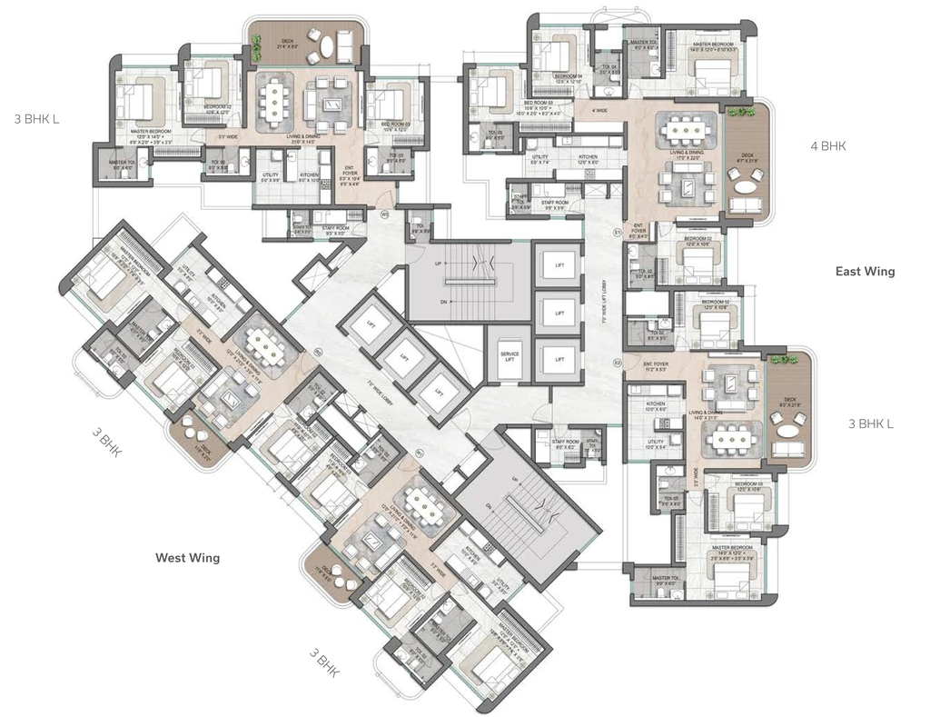 Floor Plan of Lodha Aureus in Sewri West, Mumbai - Image 408955