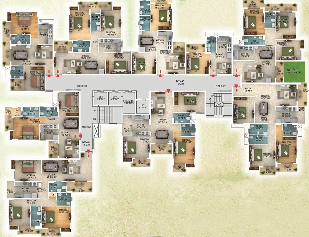 Floor Plan of NK Nisith Palm Arin Gardens in Pundag, Ranchi - Image 368490