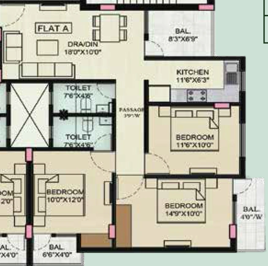 3 BHK Flat in Pravujagdish The Prestige in Getlatu, Ranchi - Image 902449