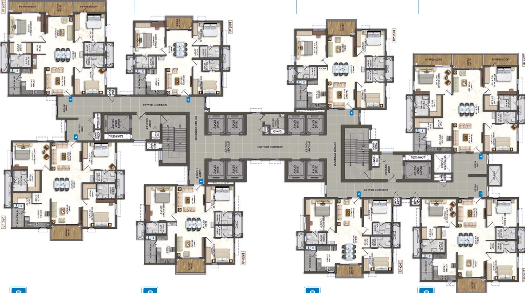 Floor Plan of Rajapushpa Sierra in Tellapur, Hyderabad - Image 367945