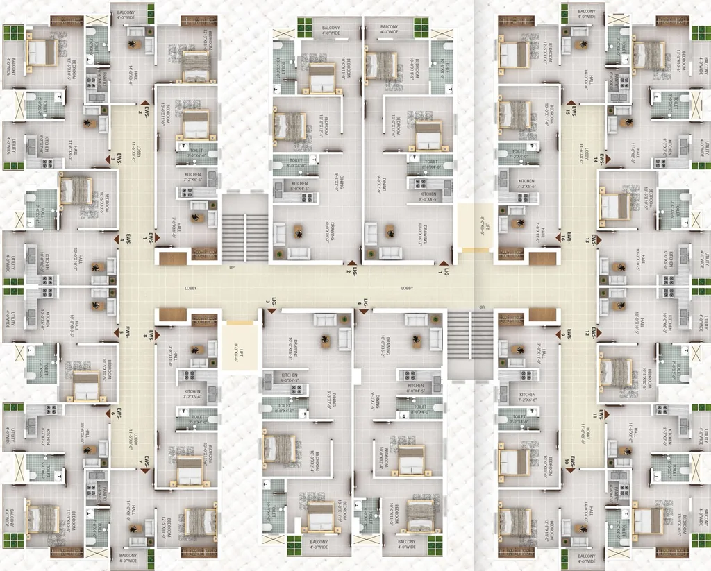 Floor Plan of ASD City Corner in Bariatu, Ranchi - Image 368572