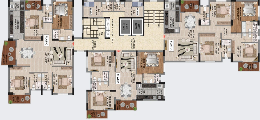 Floor Plan of Panchwati Icon in Bariatu, Ranchi - Image 368585