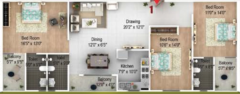 3 BHK Flat in ShriAaditya Shaurya Kunj in Pundag, Ranchi - Image 902485