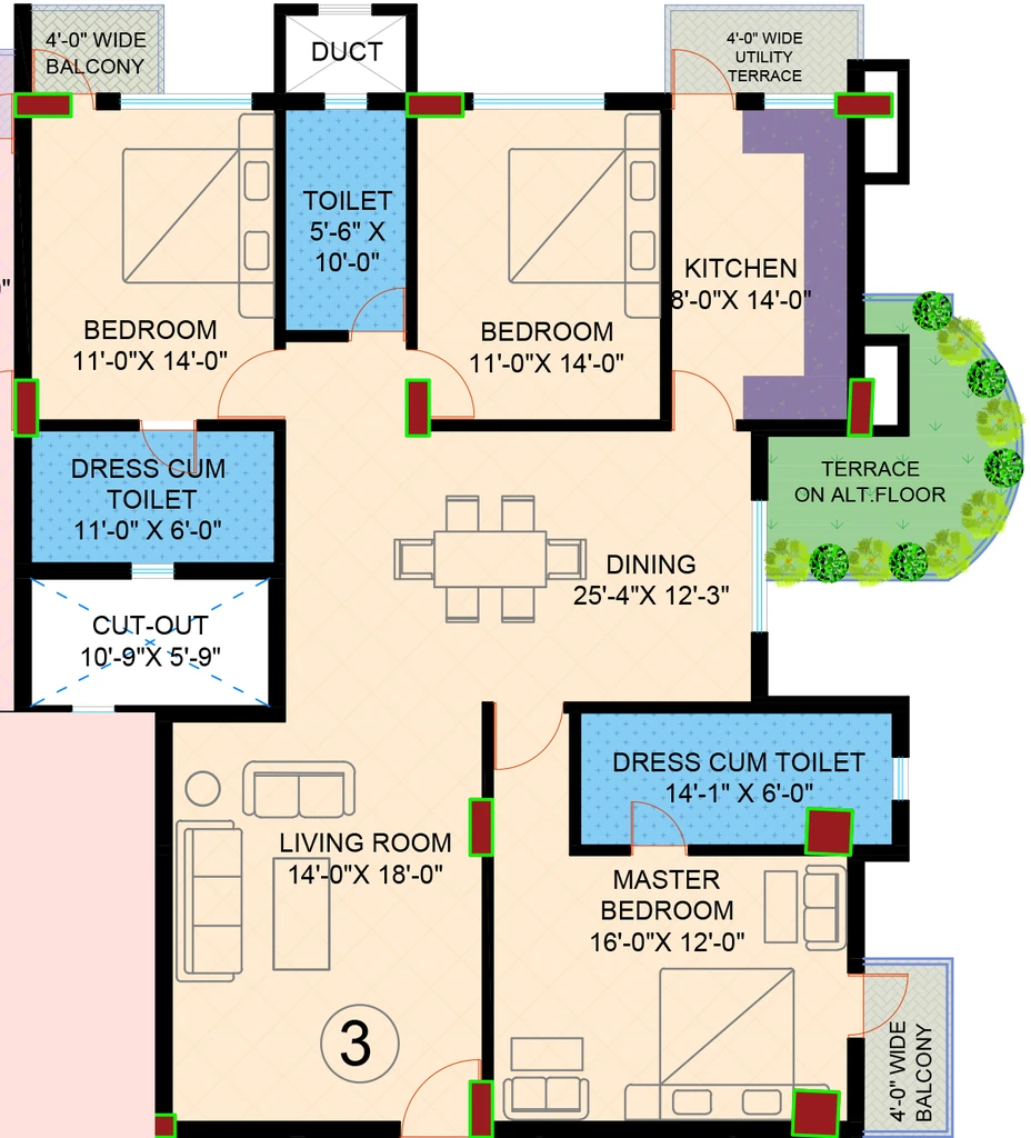 3 BHK Flat in Panchratna Sarawgi Elitus in Hatma, Ranchi - Image 902493