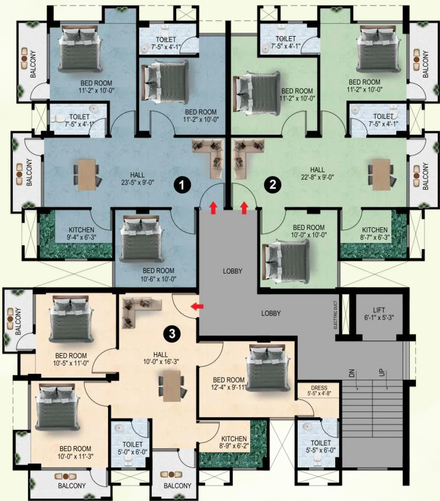 Floor Plan of Mansarovar Ambika Enclave in Pundag, Ranchi - Image 368724
