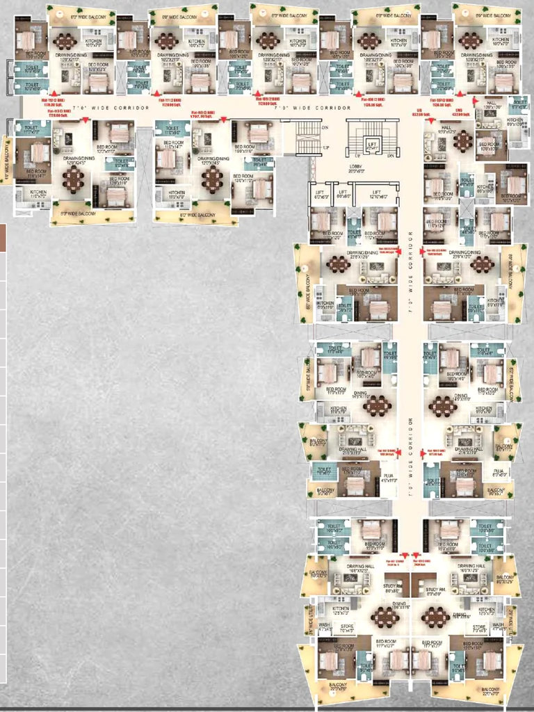 Floor Plan of Legacy Tower Subh Shagun Enclave Phase 2 in Pundag, Ranchi - Image 368736