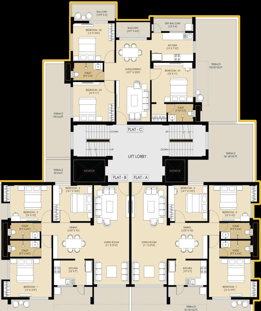 Floor Plan of Nisith Oak Serenity in Upper Chutia, Ranchi - Image 368771